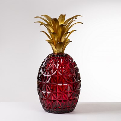 Seau à glace ananas rubis feuille or
