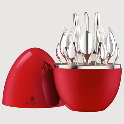 MOOD RUBY - 24-Piece Silver Plated Flatware Set for 6 people