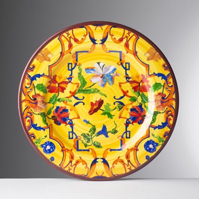 Assiette à dîner jaune