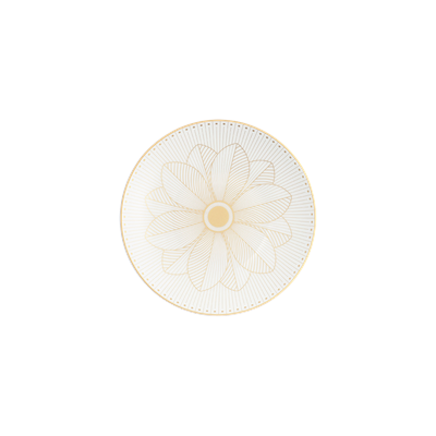 Porcelain bread plate gold finish