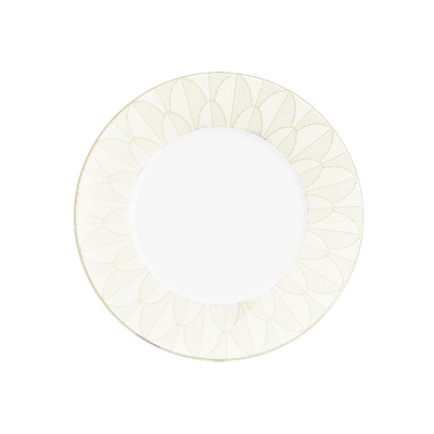 Porcelain dinner plate gold finish