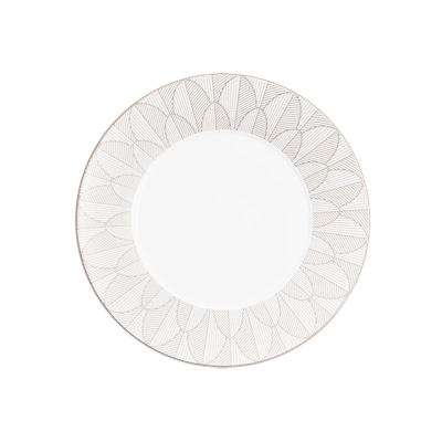 Porcelain dinner plate platinum finish