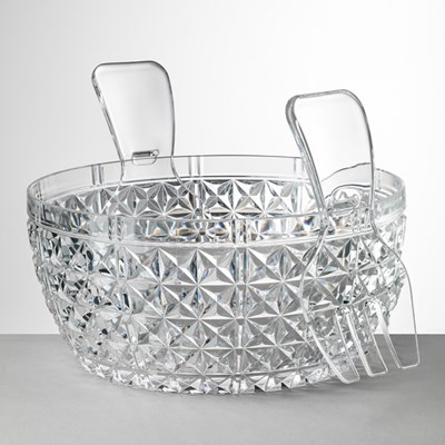 Server set salad bowl clear