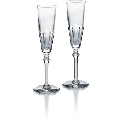 Set of 2 champagne flutes clear