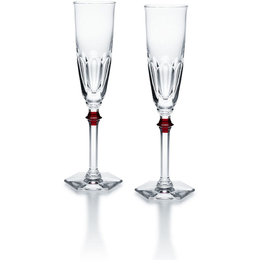 Set of 2 champagne flutes red