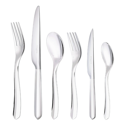 36-piece Silver-Plated flatware set for 6 people with large storage box
