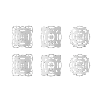 Set of 6 Sterling silver celebration ornaments