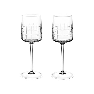 Lot de 2 verres à vin rouge en cristal