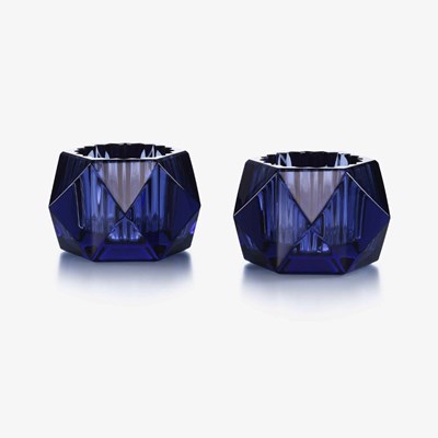Coffret de 2 photophores bleu nuit