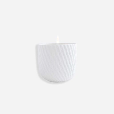 Candle tumbler in engraved bisque