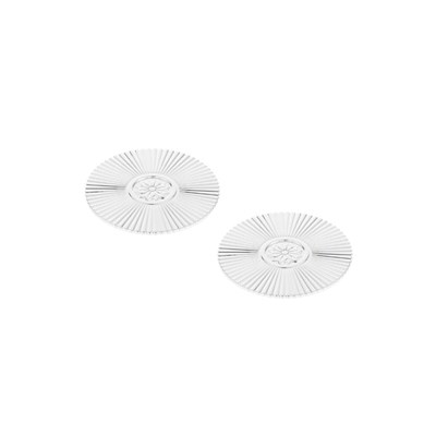 Set of 2 silver-plated palmettes coasters