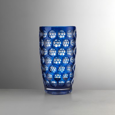 Water glass tall blue