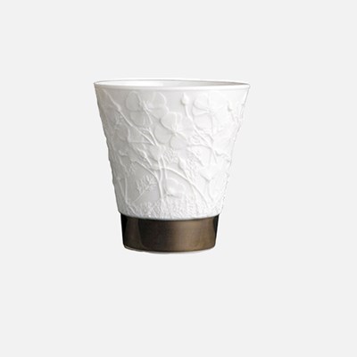 Timbale lithophanique pavots argent